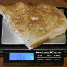 weighing toast - ounces 800w